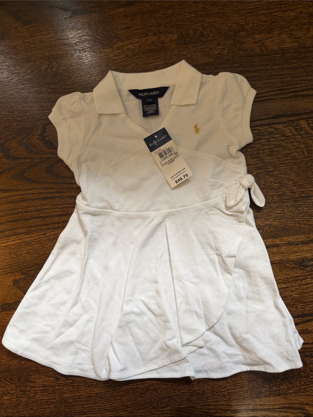 Ralph Lauren Polo Wrap Dress Baby 18M Cream